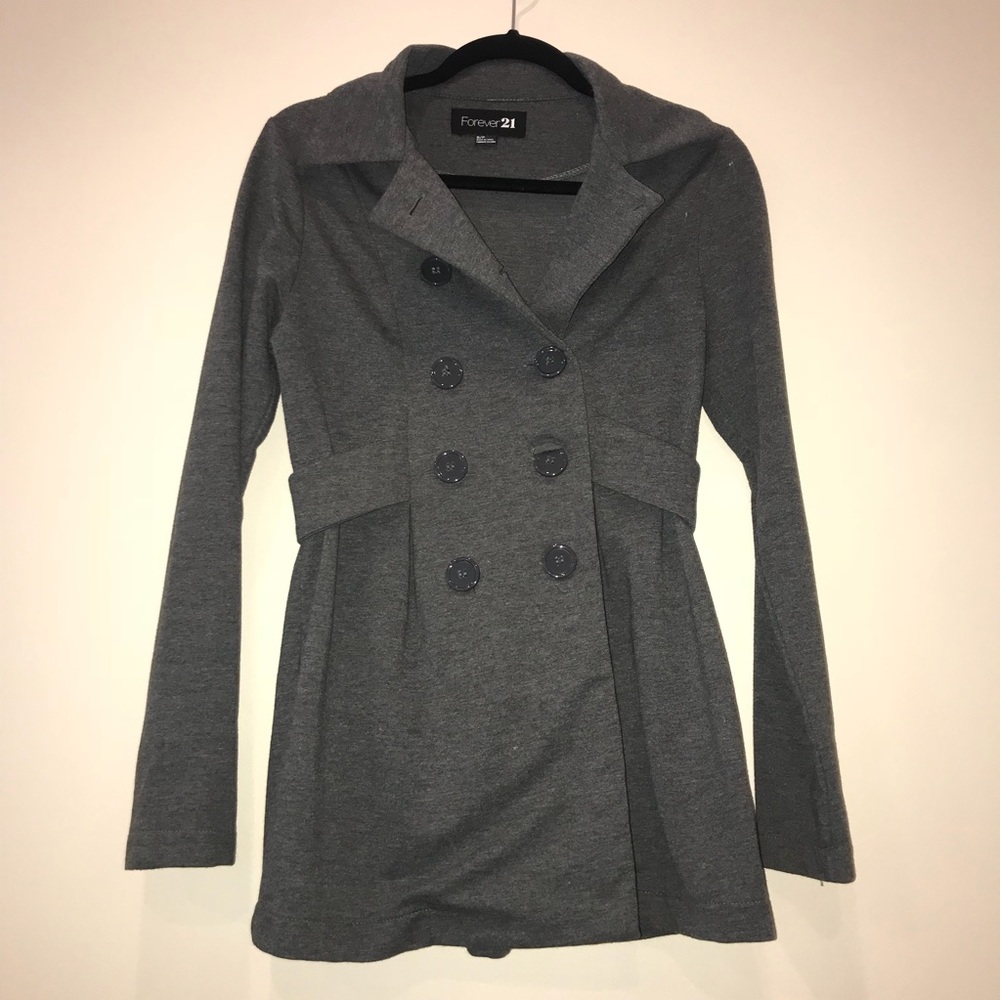 Gray button up Pea Coat